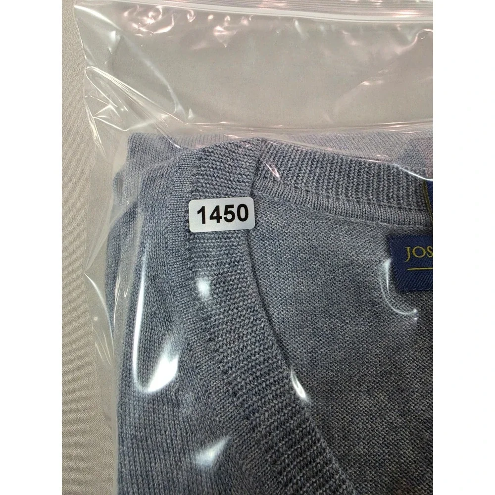 Joseph & Lyman Mens Blue 100% Italian Merino Wool V-Neck Sweater Size L